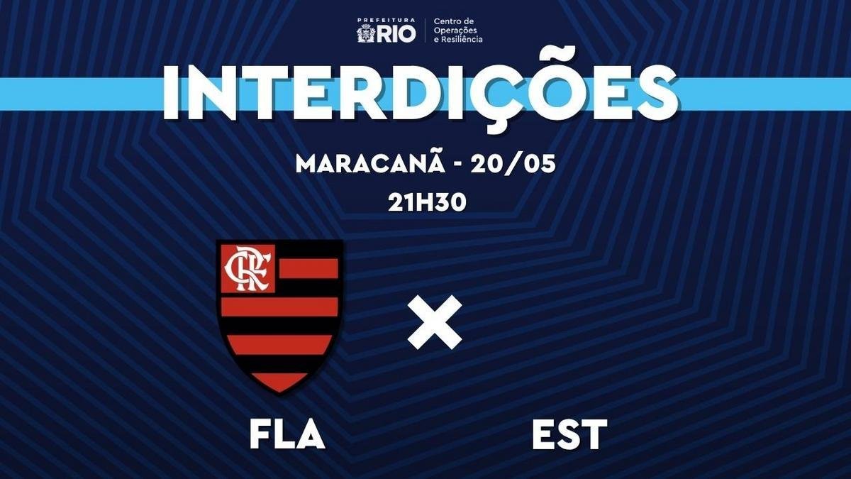 Flamengo x Estudiantes: Maracanã com interdições de trânsito nesta quarta