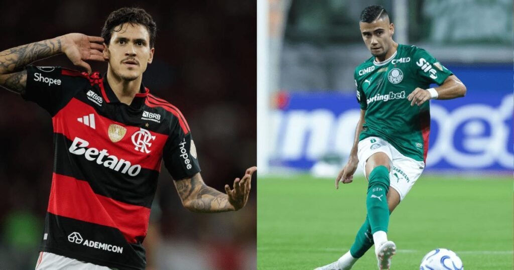 Pedro e Andreas protagonizam duelo de artilheiro e garçom em Flamengo e Palmeiras
