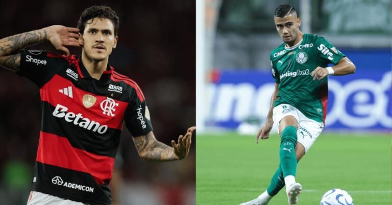 Pedro e Andreas protagonizam duelo de artilheiro e garçom em Flamengo e Palmeiras