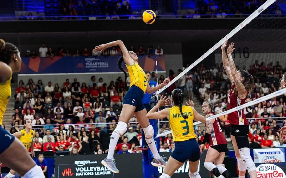 Brasil perde invencibilidade para Alemanha e cede liderança da VNL feminina