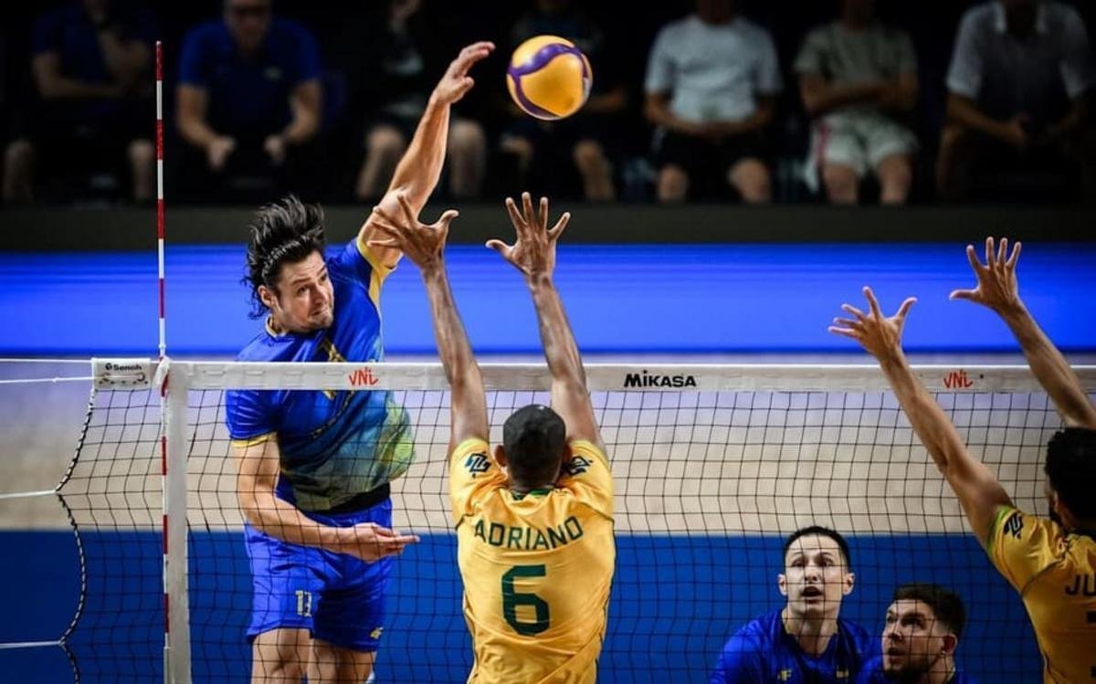 Brazil was defeated 3-1 by Ukraine in the men's VNL. (Photo: Volleyball World)