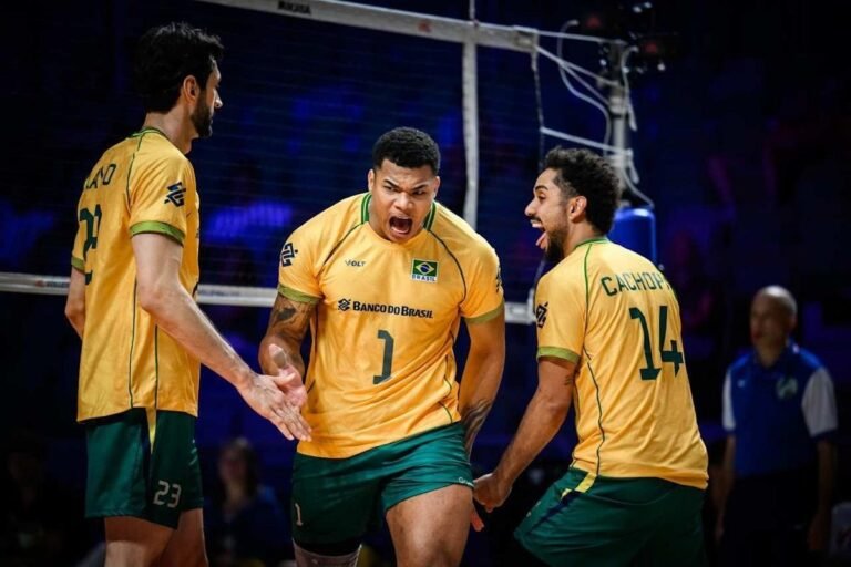 Brazil vs. Ukraine in the 2026 Men's VNL. Credit: volleyballworld/Disclosure