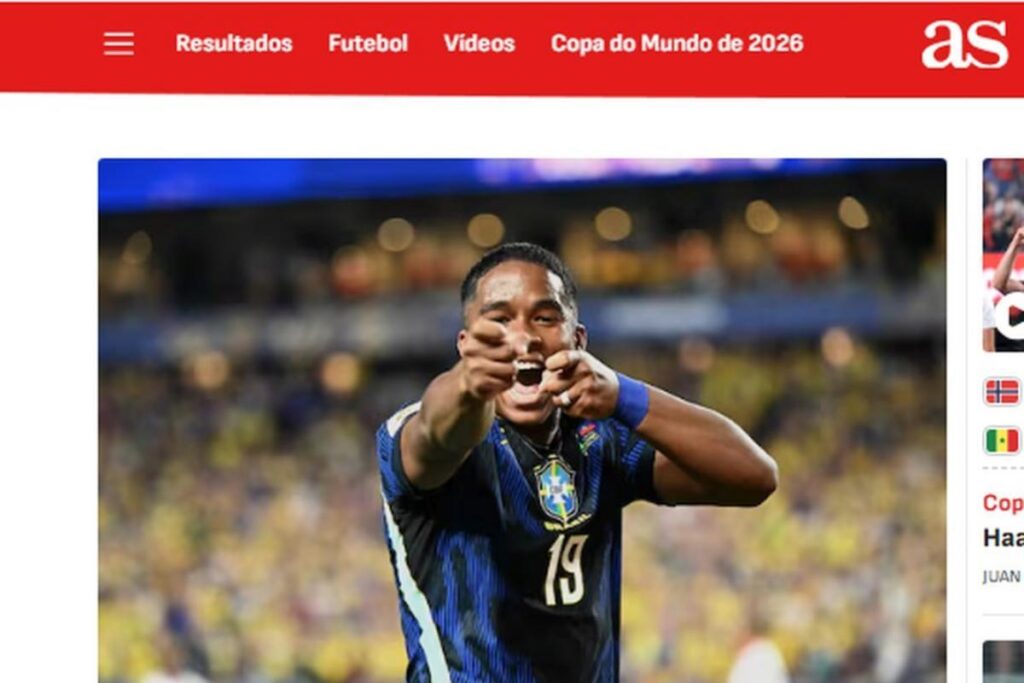 Jornal espanhol exalta Endrick e projeta protagonismo na Seleção após lesão de Raphinha