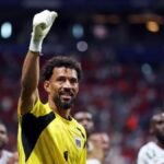 Cape Verde goalkeeper Vozinha celebrates a draw against Spain at the World Cup. Credit: IMAGN IMAGES via Reuters/Brett Davis