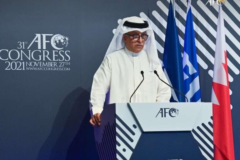 Salman Bin Ibrahim Al-Khalifa during an AFC event. Photo: Disclosure/AFC / Esporte News Mundo
