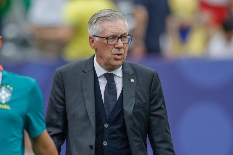 Carlo Ancelotti laments the Brazil national team's elimination by Norway in the World Cup Round of 16. Credits: Rafael Ribeiro/CBF