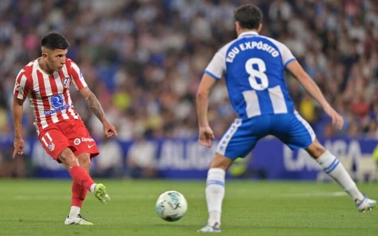 Thiago Almada, formerly of Botafogo, in action for Atlético de Madrid against Espanyol. Credit: Manaure Quintero/AFP