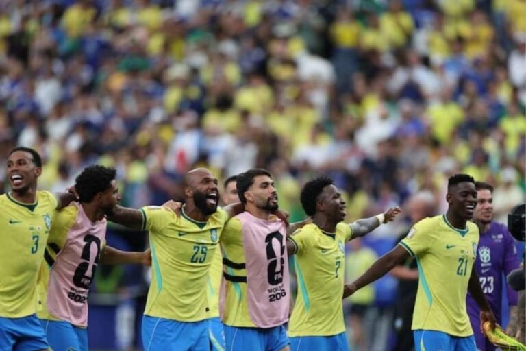 USA WS 06/29/2026 – WORLD CUP / 2026 WORLD CUP – BRAZIL VS JAPAN – SPORTS – Brazil plays against Japan in a match valid for the second phase (Round of 16) of the World Cup. Match held at Houston Stadium (also known as NRG Stadium), located in Houston, Texas, USA. Gabriel Martinelli celebrates goal against Japan. PHOTO: Werther Santana/Estadão