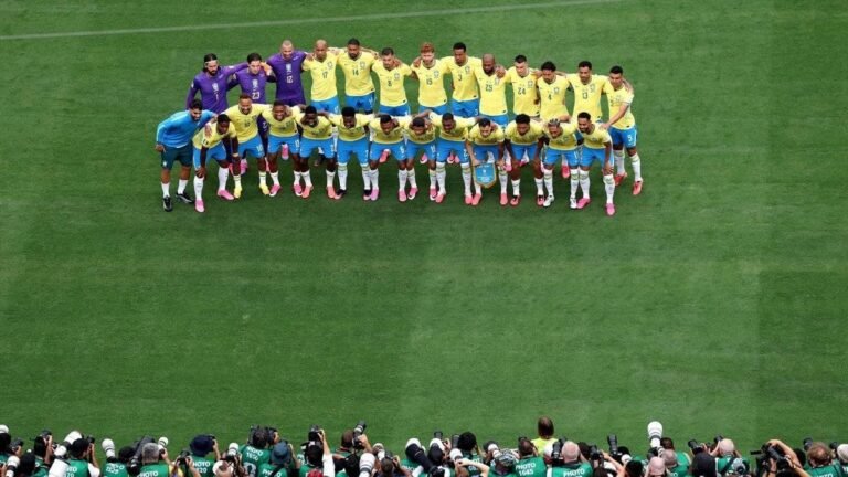 Brazil in the 2026 World Cup Round of 16 match. Photo: REUTERS/John Sibley