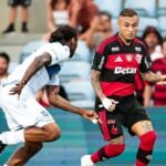 Everton Cebolinha during the match between Flamengo and Lausanne. Credit: Gilvan de Souza/Flamengo