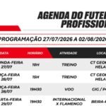 Confira a agenda de jogos do Flamengo entre 27 de julho e 2 de agosto
