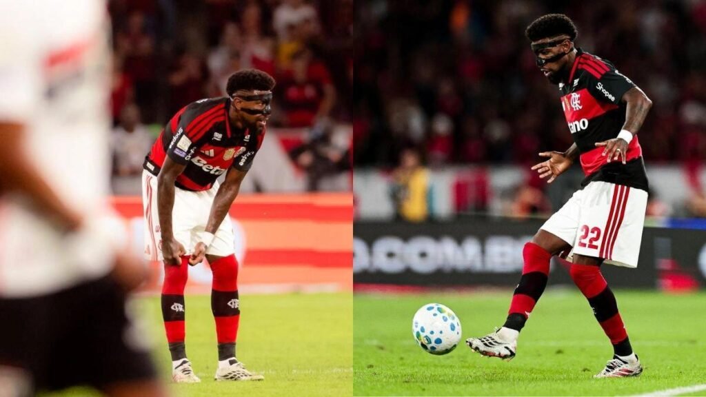 Emerson Royal culpa máscara de proteção por gol perdido em empate do Flamengo