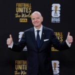 Gianni Infantino during the 2026 World Cup draw event in Washington. Photo: Brian Snyder/Reuters