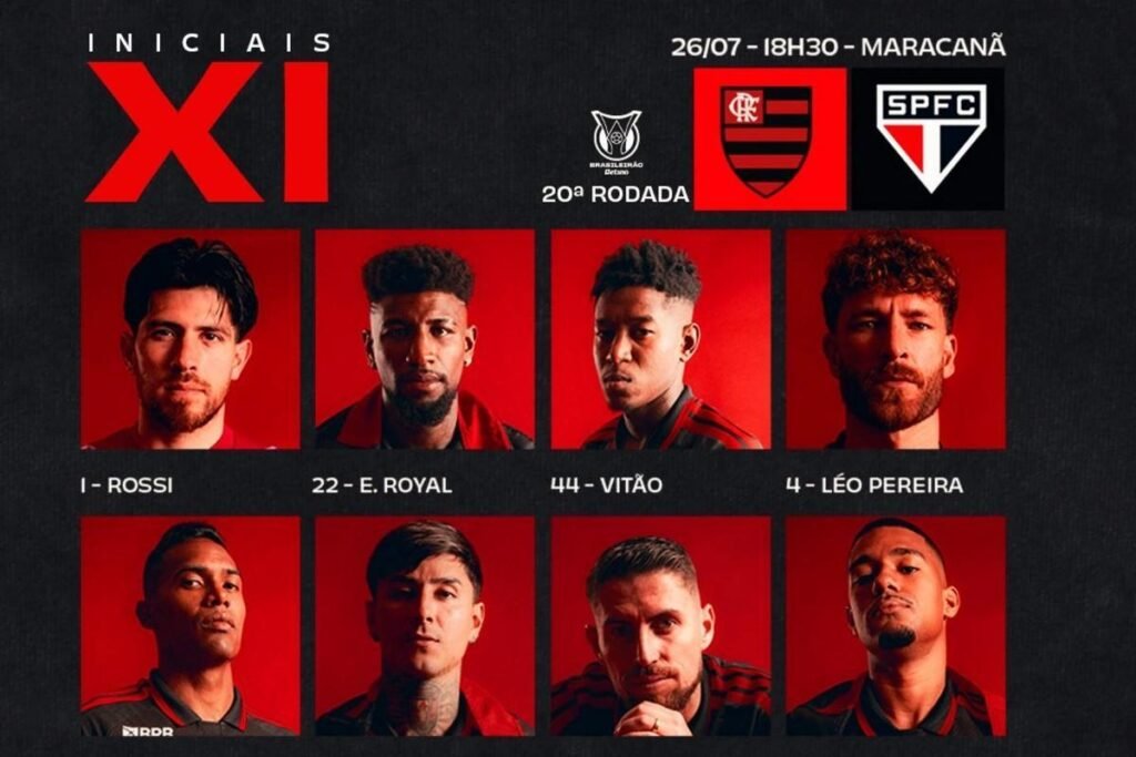 Flamengo e São Paulo definem escalações para confronto decisivo no Maracanã