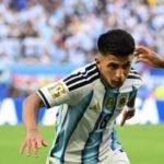 Thiago Almada in action for Argentina during the World Cup. Photo: ROBERTO SCHMIDT/AFP