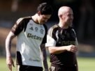 Pedro alongside Leonardo Jardim during Flamengo's training in Portugal. Credit: Gilvan de Souza/Flamengo