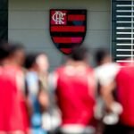 Flamengo player on the pitch. Photo: Gilvan de Souza/Flamengo / Esporte News Mundo