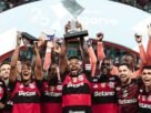 Flamengo celebrates winning the Algarve Trophy after defeating Benfica in Portugal. Credit: Gilvan de Souza / Flamengo