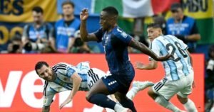 Jovane Cabral in action for Cape Verde during the match against Argentina at the World Cup. Photo: Chandan Khanna/AFP