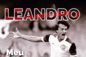 Cover of the biography "Meu manto, primeiro e único," which chronicles Leandro's career at Flamengo. Photo: Reproduction / Flamengo FC