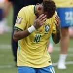 Neymar, Brazil national team's No. 10, cries after elimination by Norway in the 2026 World Cup.
