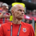 Stale Solbakken, head coach of Norway, Brazil's opponent in the Round of 16. Photo: Tony Gutierrez/AP Photo