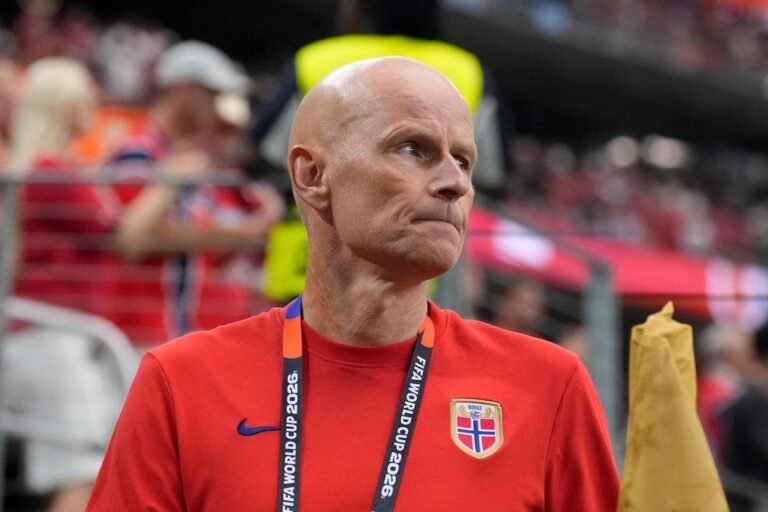 Stale Solbakken, head coach of Norway, Brazil's opponent in the Round of 16. Photo: Tony Gutierrez/AP Photo