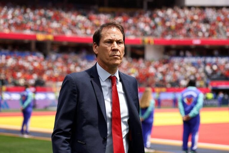 Rudi Garcia during the match against Spain, in the World Cup quarterfinals, when Belgium was eliminated. Credit: Florencia Tan Jun - 07.10.26/Getty Images via AFP