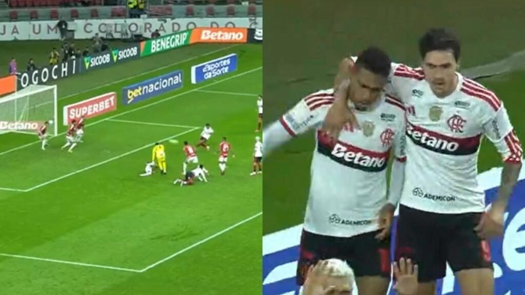 Samuel Lino marca primeiro gol pelo Flamengo e empata contra Internacional