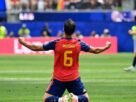 Mikel Merino of Spain celebrates after the match. Credit: GARY VASQUEZ