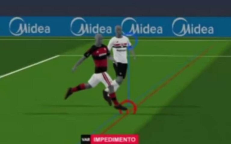 Semi-automated offside disallowed Flamengo's goal. Credit: Reproduction Globo