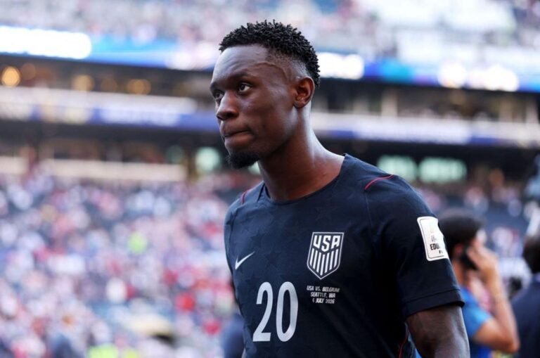 Credit: Luke Hales / Getty Images via AFP. Balogun started for the United States against Belgium after FIFA's clearance.