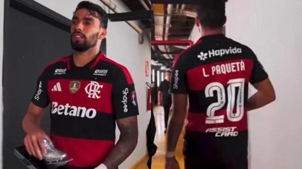 Após brilhar contra Cruzeiro, Paquetá brinca ao receber prêmio de melhor em campo