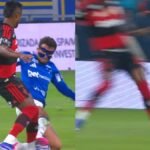 Árbitro ignora expulsão de volante do Cruzeiro após entrada criminosa em Bruno Henrique