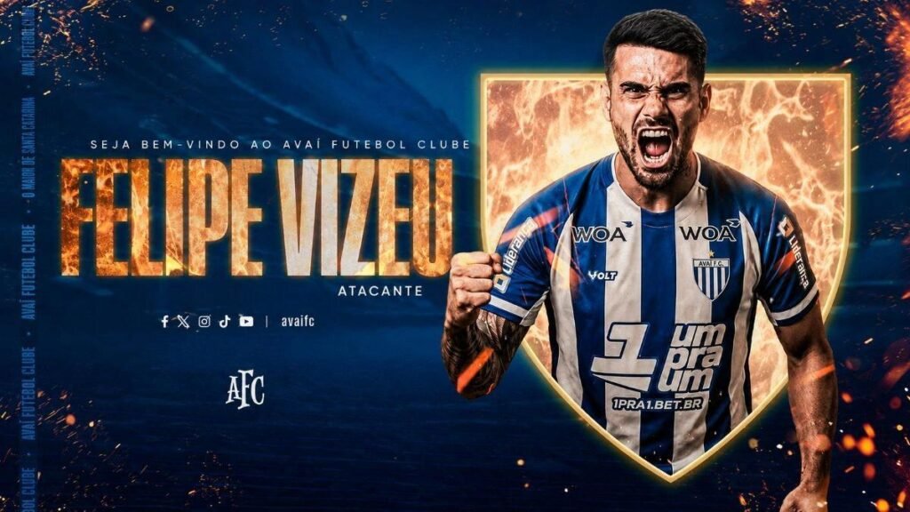 Avaí oficializa contratação do atacante Felipe Vizeu para disputa da Série B
