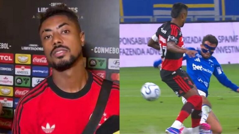 Bruno Henrique lamenta dor no tornozelo e critica VAR após entrada dura