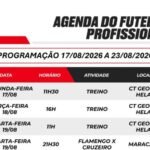Flamengo's professional football schedule for August 17-23, 2026. Credit: Reproduction / Flamengo FC