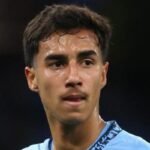Manchester City defender Vitor Reis during a match against Plymouth Argyle in the FA Cup. Photo: Neal Simpson/Allstar/Getty Images