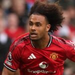 Joshua Zirkzee in action for Manchester United. Photo: Getty