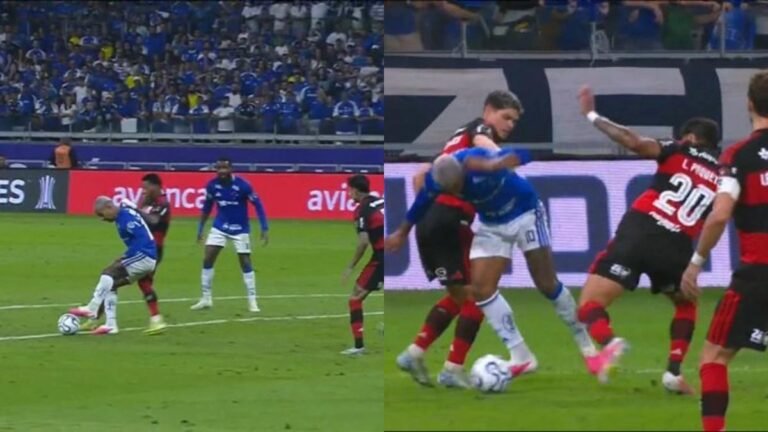 Matheus Pereira passa impune após duas simulações de pênalti contra Flamengo na Libertadores