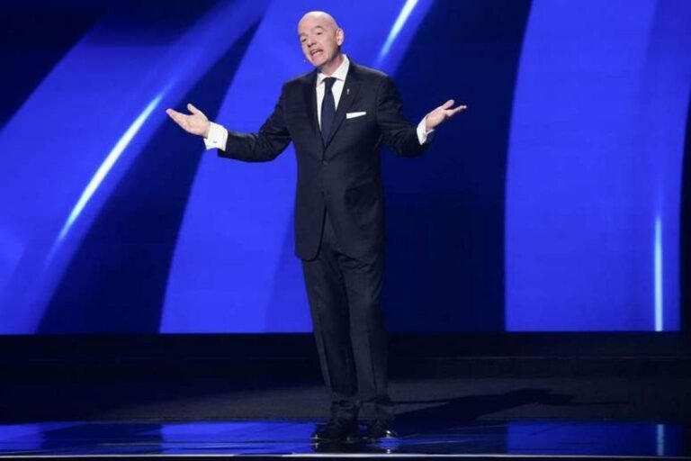 FIFA president Gianni Infantino during the 2026 World Cup group stage draw in December 2025 – Photo: Andrew Harnik/Getty Images / Esporte News Mundo