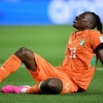 Yan Diomande, from Ivory Coast, on the field during a World Cup match. Credit: Mauro Pimentel/AFP