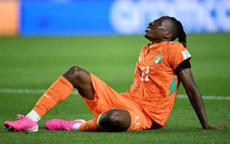 Yan Diomande, from Ivory Coast, on the field during a World Cup match. Credit: Mauro Pimentel/AFP